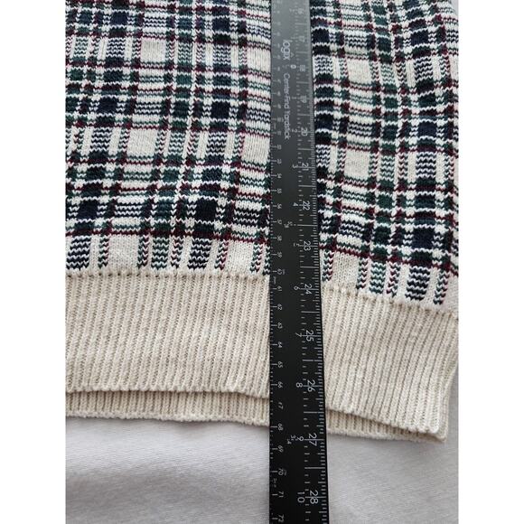 Vintage Bill Blass Sweater Knit Pullover Crewneck Plaid Made USA Mens XL - Picture 3 of 10